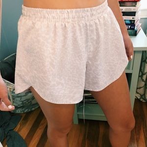 Leopard print athletic shorts